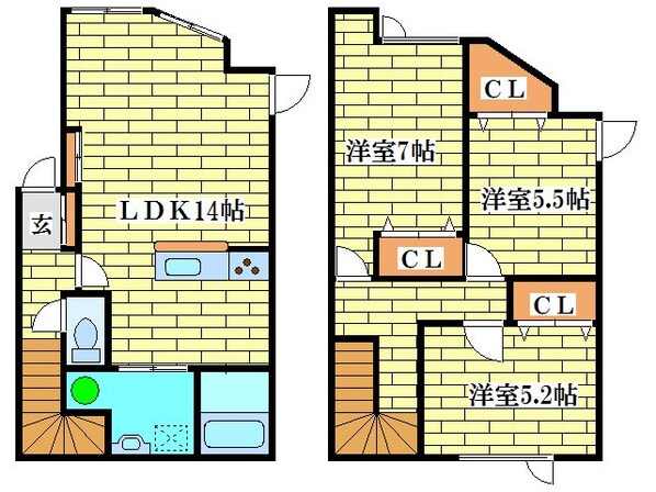 シエル北野の物件間取画像